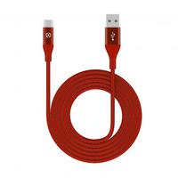 Cabo usb-a para usb-c silicone 1mt vermelho