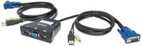 Kvm interruptor de 2 portas usb c/cabos +audio