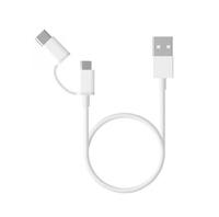 Cabo MI 2 em 1 USB-A para MICRO USB/USB-C 30CM Branco