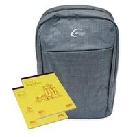Mochila 15.6" KLB2231 Cinzenta + Bloco A4 Pautado e Bloco A4 Liso