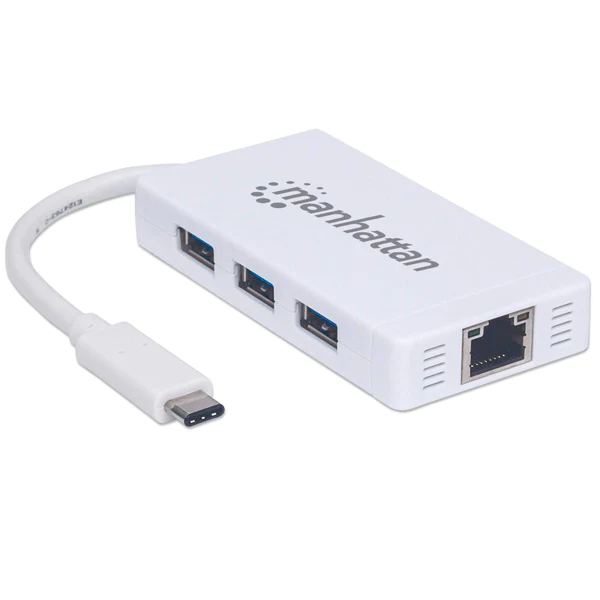 ADAPTADOR USB-C 2 EM 1 3XUSB-A +RJ45 MANHATTAN