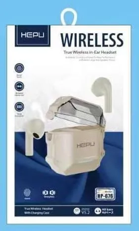 AUSCULTADOR HEPU WIRELESS IN EAR HEADSET BT