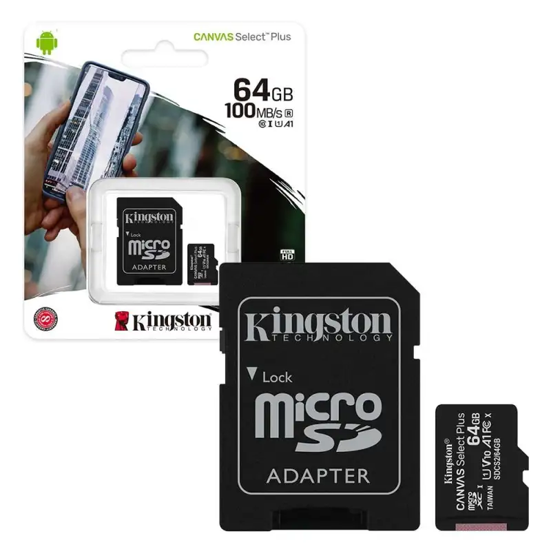 CARTO DE MEMRIA MICRO SD 64GB CL10 100R ADAPTADOR